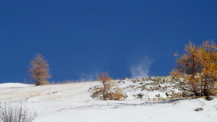 Snow swirls